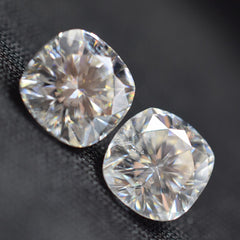 2 Pcs Moissanite CERTIFIED Gemstone 8X8 mm VVS1 D Color Square Cushion  Cut pair