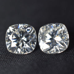 2.42Ct Synthetic Moissanite CERTIFIED D Color Gemstone 2 Pcs Cushion 6.5 MM Pair