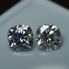 1.92 Ct Moissanite D Color CERTIFIED LooseGemstone 2 Pcs Cushion Cut 6x6 mm Pair