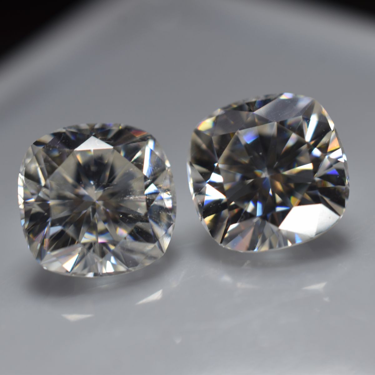 0.84 Ct Synthetic Moissanite CERTIFIED D Color Gemstone 2 Pcs Pair Cushion Cut