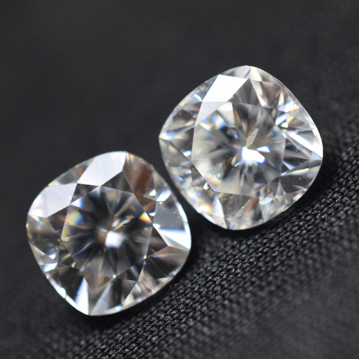 0.60 Ct Synthetic Moissanite D Color CERTIFIED Gemstone 2 Pcs Cushion Cut Pair