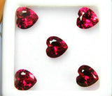 Certified Heart Ruby Gemstones Visible Through Clear Cover Placed in White Box Natural Red Lot