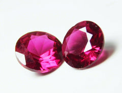 1 Ct Diamond Cut Loose Gemstone Pair Natural Mogok Ruby Red Round CERTIFIED