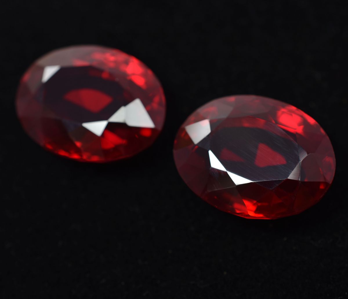 Bloody Red Ruby Oval Cut Natural 60 Ct CERTIFIED Loose Gemstone Pair Huge Size