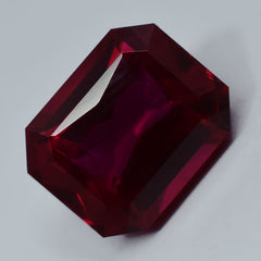CERTIFIED 10.00 Ct Top Quality Of Natural Red Ruby Emerald Cut Loose Gemstone