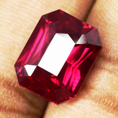 CERTIFIED 10.00 Ct Top Quality Of Natural Red Ruby Emerald Cut Loose Gemstone