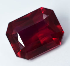 10.30 Ct CERTIFIED Loose Gemstone Red Emerald Cut  Extremely Rare Natural Ruby