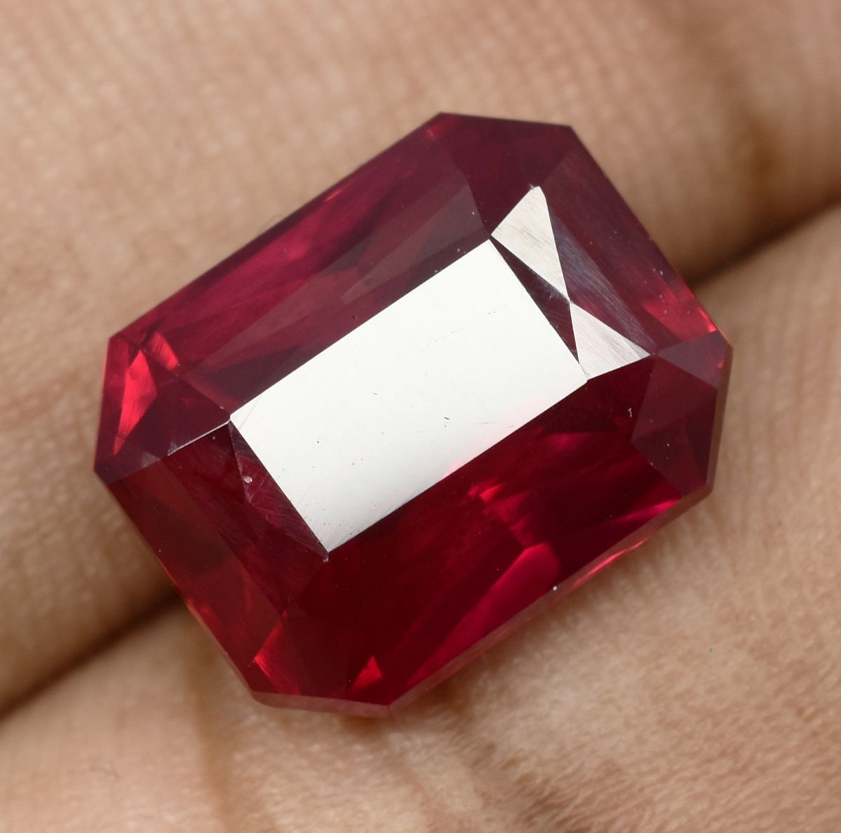 10.30 Ct CERTIFIED Loose Gemstone Red Emerald Cut  Extremely Rare Natural Ruby