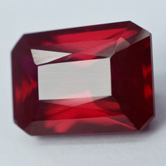 21.85 Ct Natural CERTIFIED Loose Gemstone Ruby Emerald Cut Bloody Red Ring Size