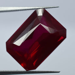 21.85 Ct Natural CERTIFIED Loose Gemstone Ruby Emerald Cut Bloody Red Ring Size