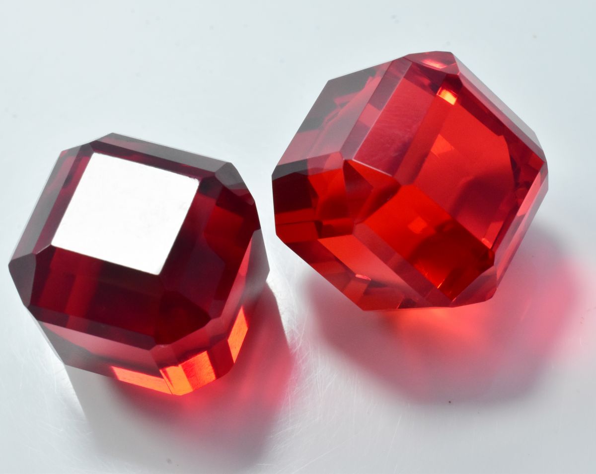 Cube AA++ Cut Huge Size Lab-Created Red Ruby 90.85 Ct Loose Gemstone CERTIFIED