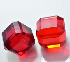 Cube AA++ Cut Huge Size Lab-Created Red Ruby 90.85 Ct Loose Gemstone CERTIFIED