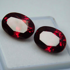 14.20 Ct Natural CERTIFIED Ruby Red Oval Cut Rare Loose Gemstone Pair