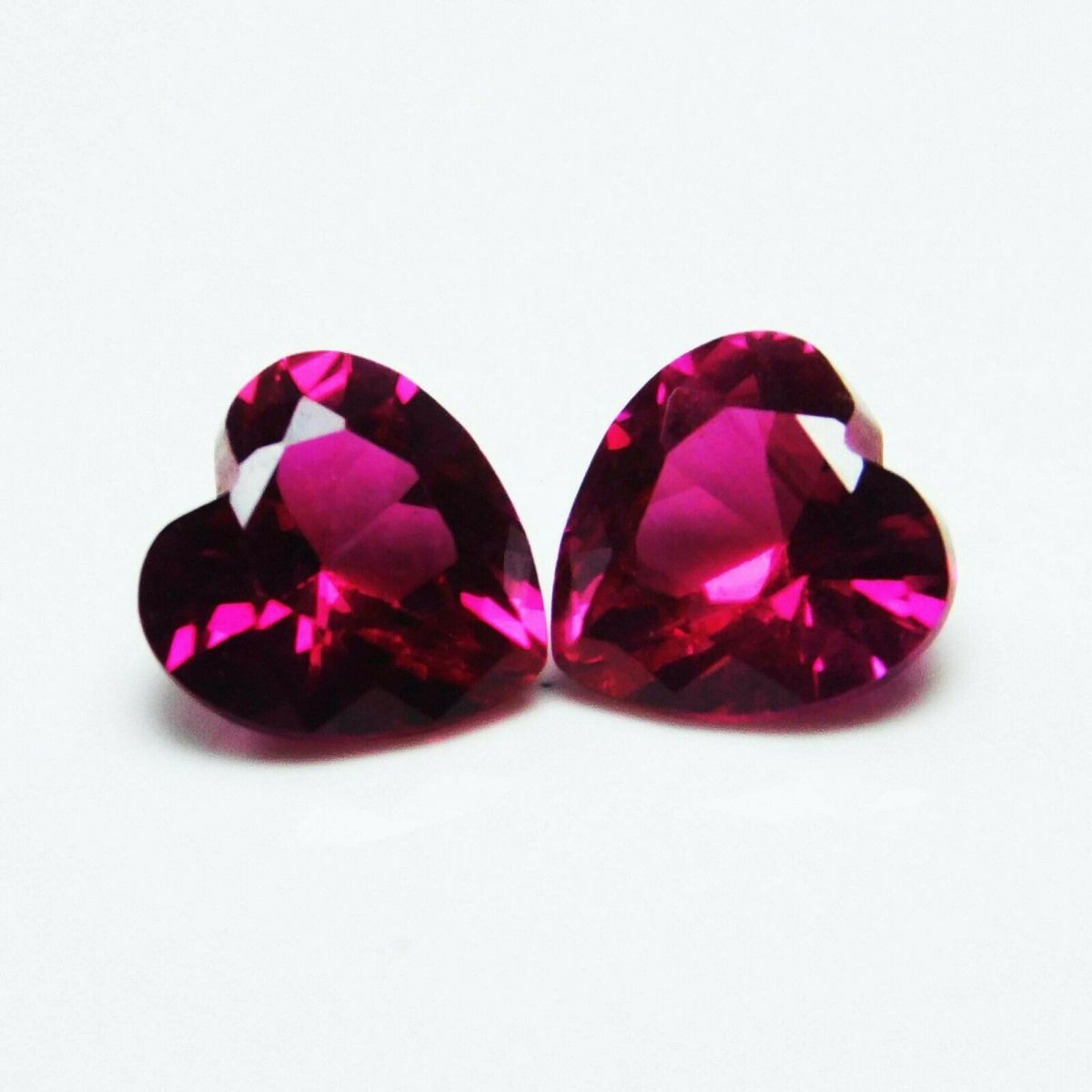 2.85 Ct NATURAL Ruby Bloody RED Heart Shape Loose Gemstone CERTIFIED 6x6 mm Pair