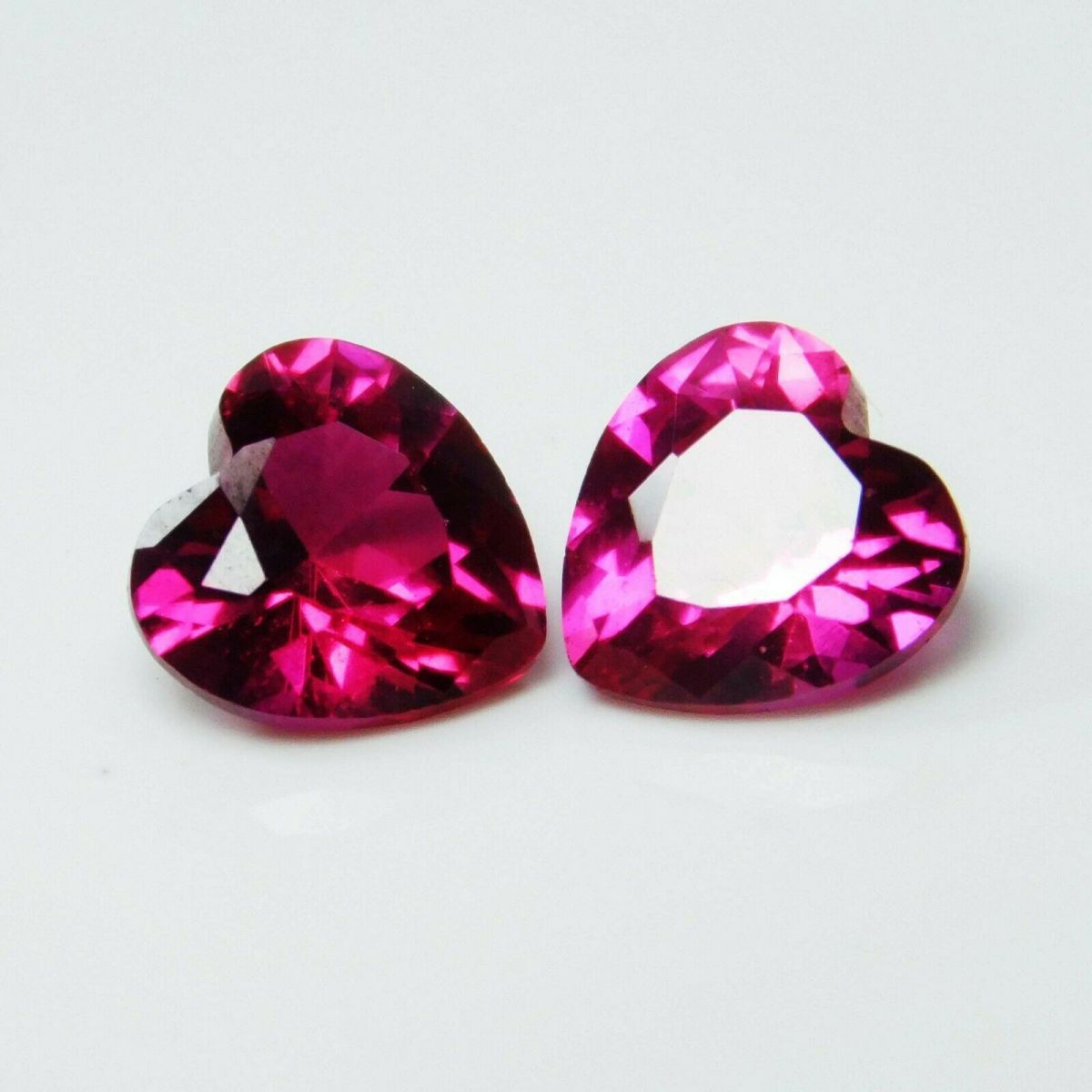 2.85 Ct NATURAL Ruby Bloody RED Heart Shape Loose Gemstone CERTIFIED 6x6 mm Pair