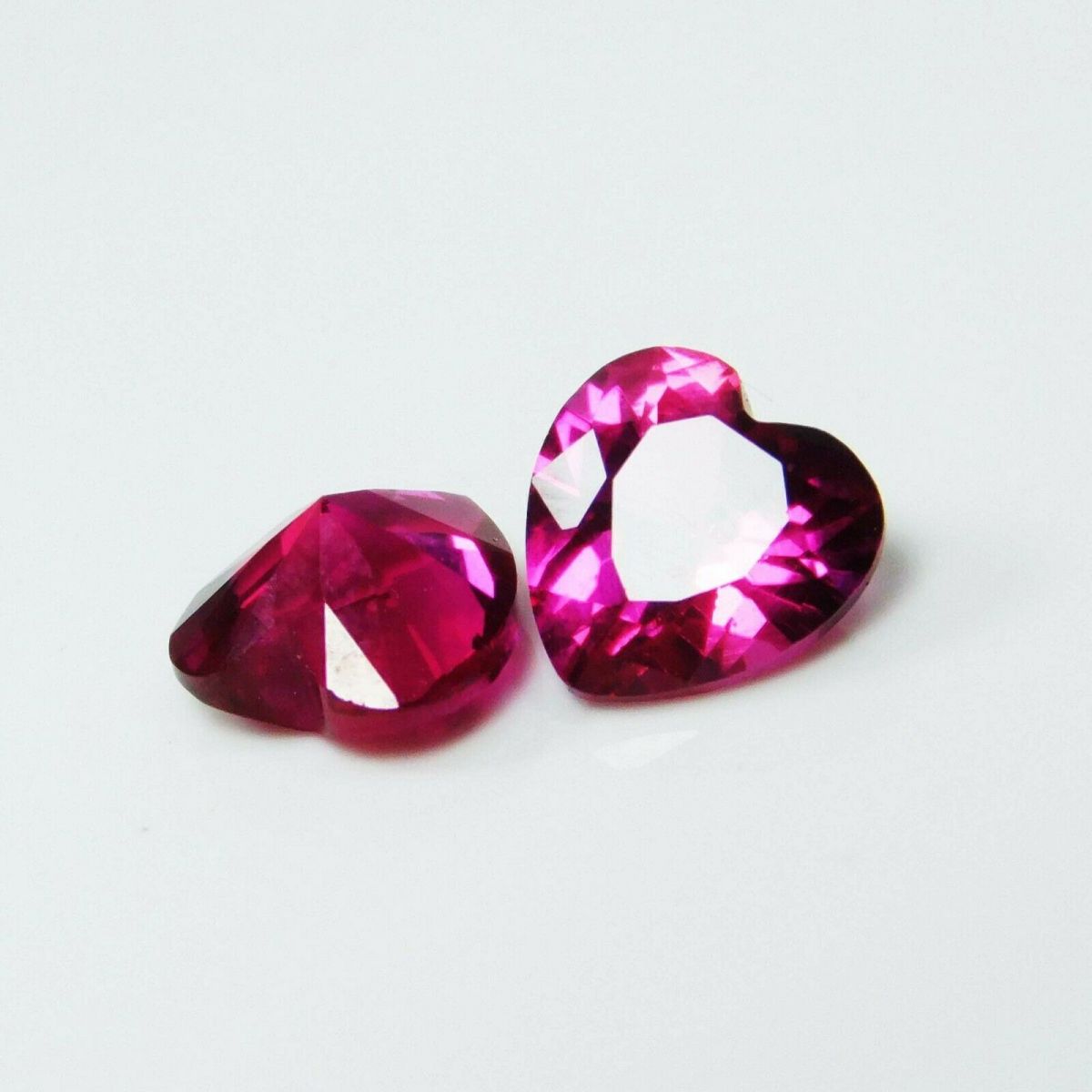 2.85 Ct NATURAL Ruby Bloody RED Heart Shape Loose Gemstone CERTIFIED 6x6 mm Pair