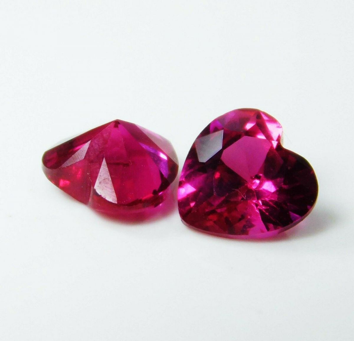 2.85 Ct NATURAL Ruby Bloody RED Heart Shape Loose Gemstone CERTIFIED 6x6 mm Pair