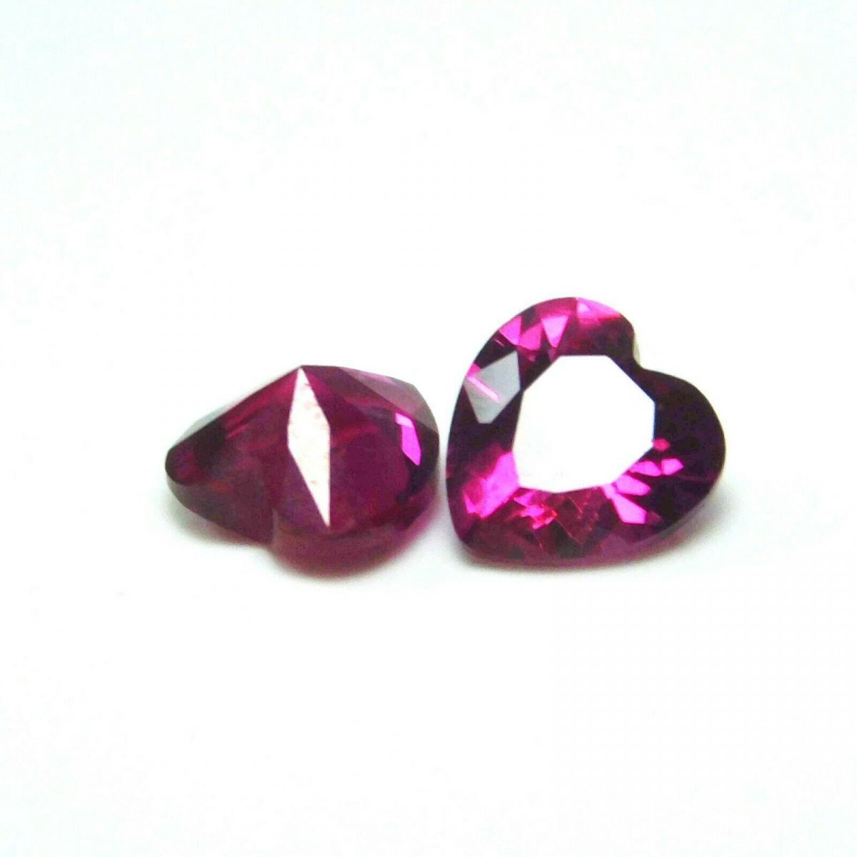 2.85 Ct NATURAL Ruby Bloody RED Heart Shape Loose Gemstone CERTIFIED 6x6 mm Pair