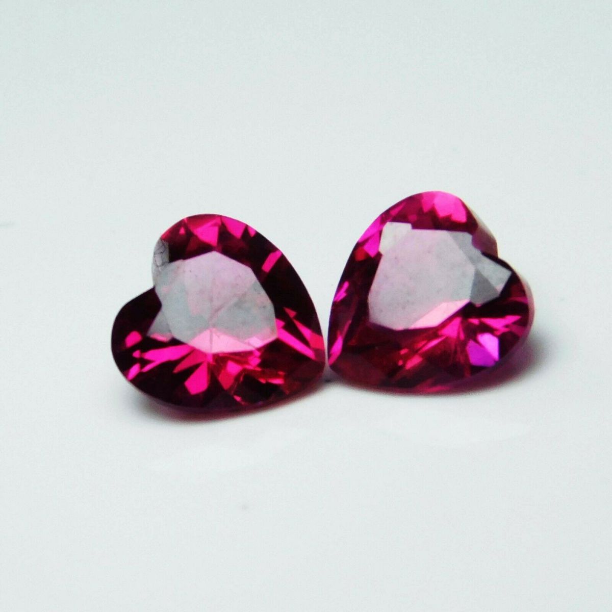 2.85 Ct NATURAL Ruby Bloody RED Heart Shape Loose Gemstone CERTIFIED 6x6 mm Pair