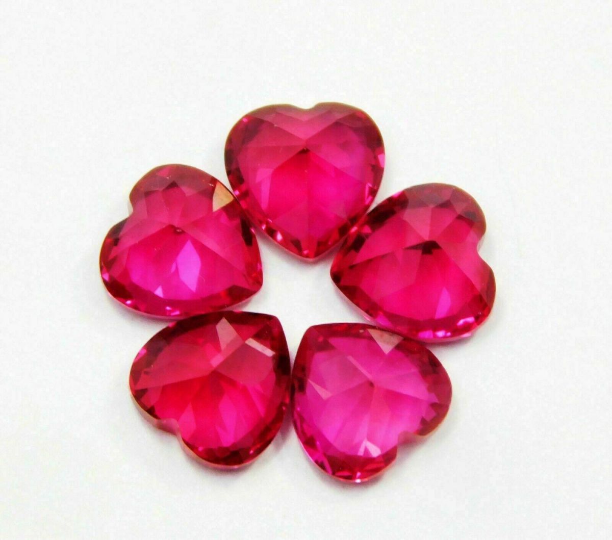 5 Pcs Natural Heart Ruby Red Mogok  6x6 MM Loose Gemstone CERTIFIED