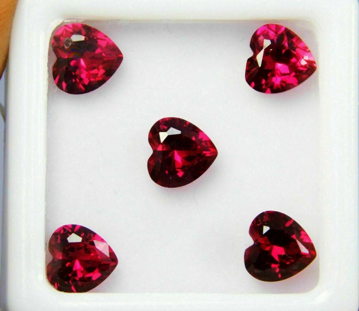 5 Pcs Natural Heart Ruby Red Mogok  6x6 MM Loose Gemstone CERTIFIED