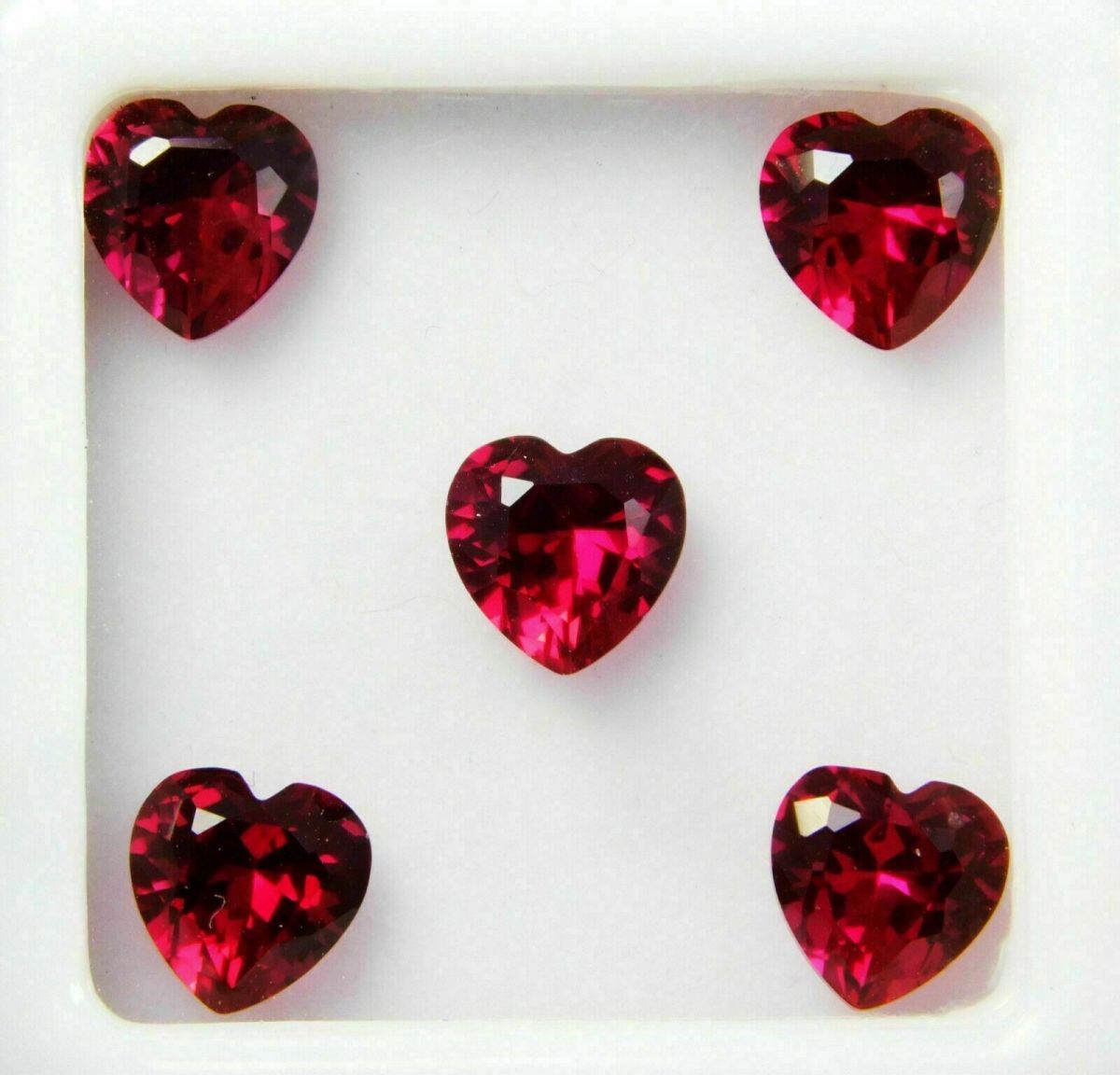 5 Pcs Natural Heart Ruby Red Mogok  6x6 MM Loose Gemstone CERTIFIED