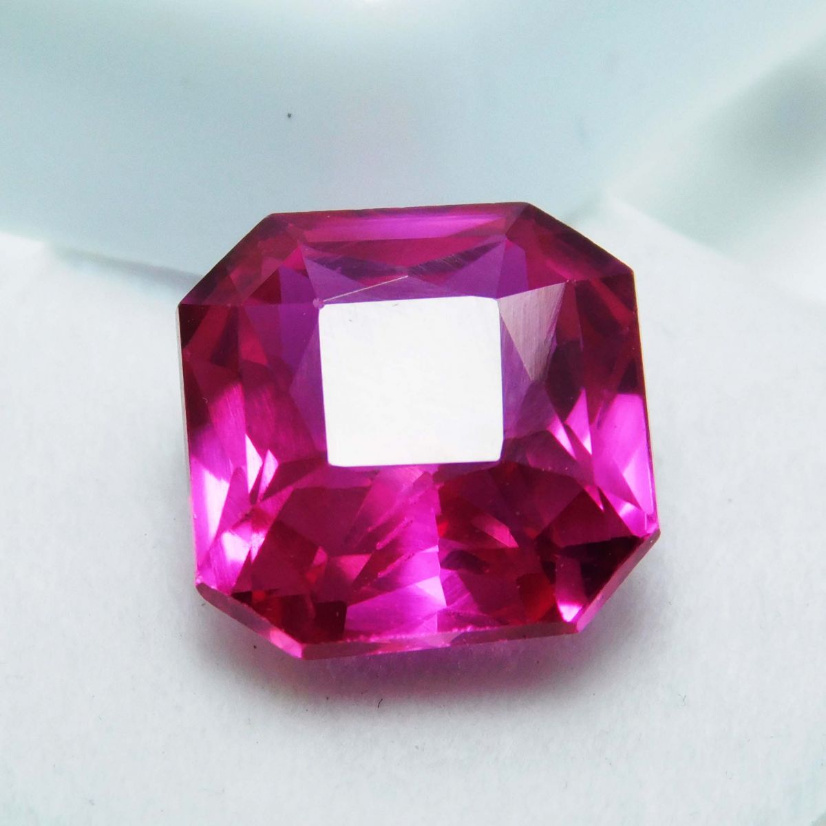 9.10 Ct Extremely Rare Natural Pink Ruby Square Cut CERTIFIED Loose Gemstone.