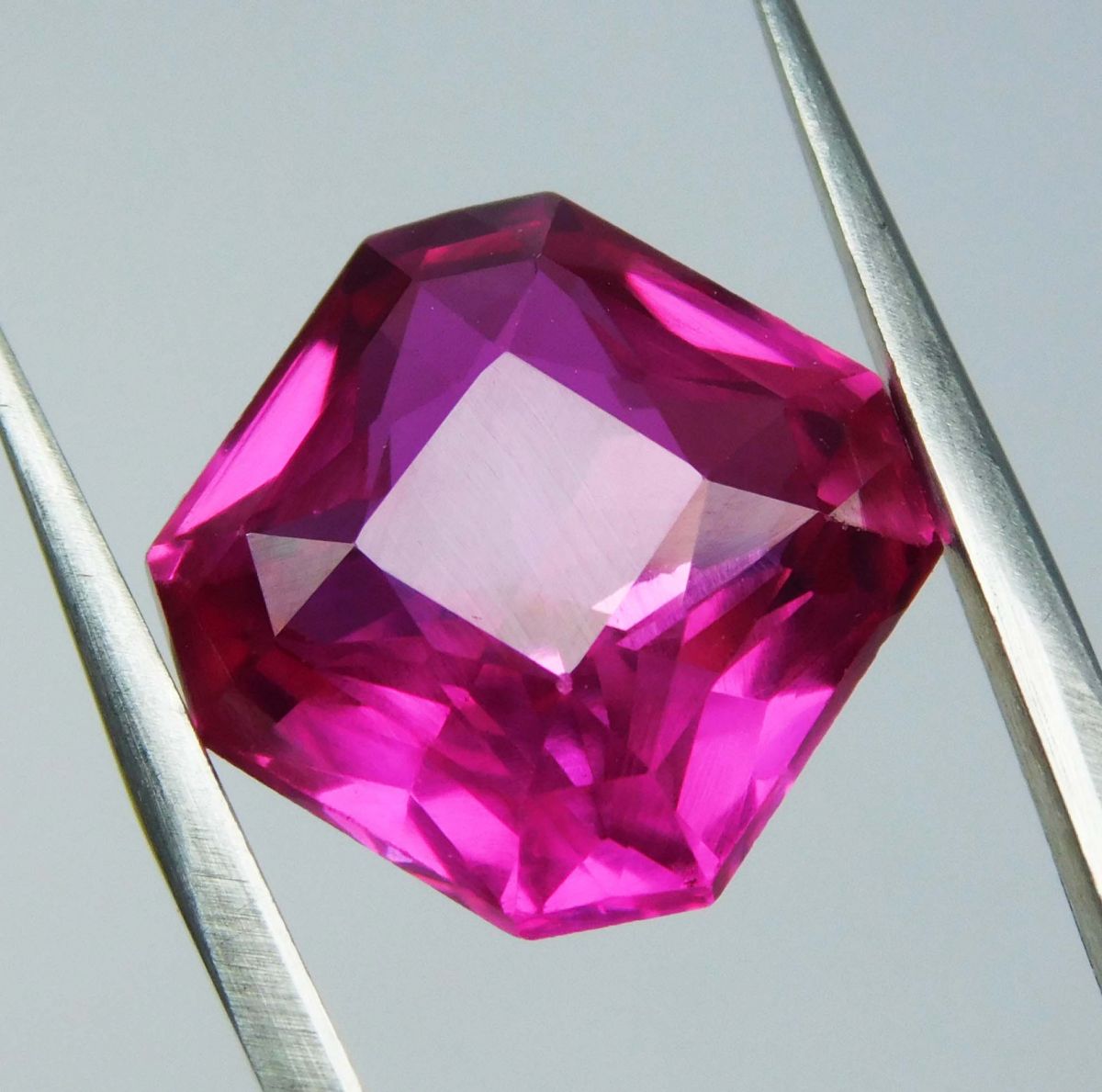 9.10 Ct Extremely Rare Natural Pink Ruby Square Cut CERTIFIED Loose Gemstone.