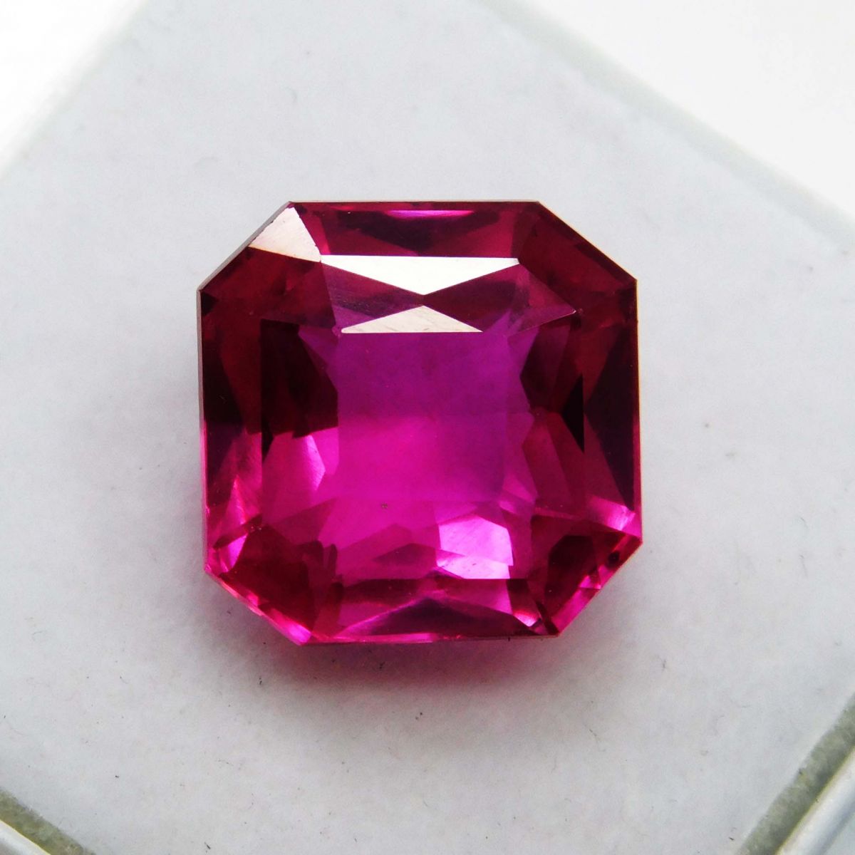 9.10 Ct Extremely Rare Natural Pink Ruby Square Cut CERTIFIED Loose Gemstone.