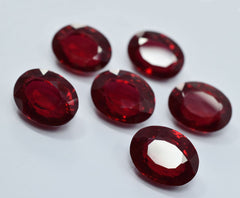 6 Pcs Natural 180 Ct Bloody Red Ruby Oval CERTIFIED Loose Gemstone Lot Huge Size