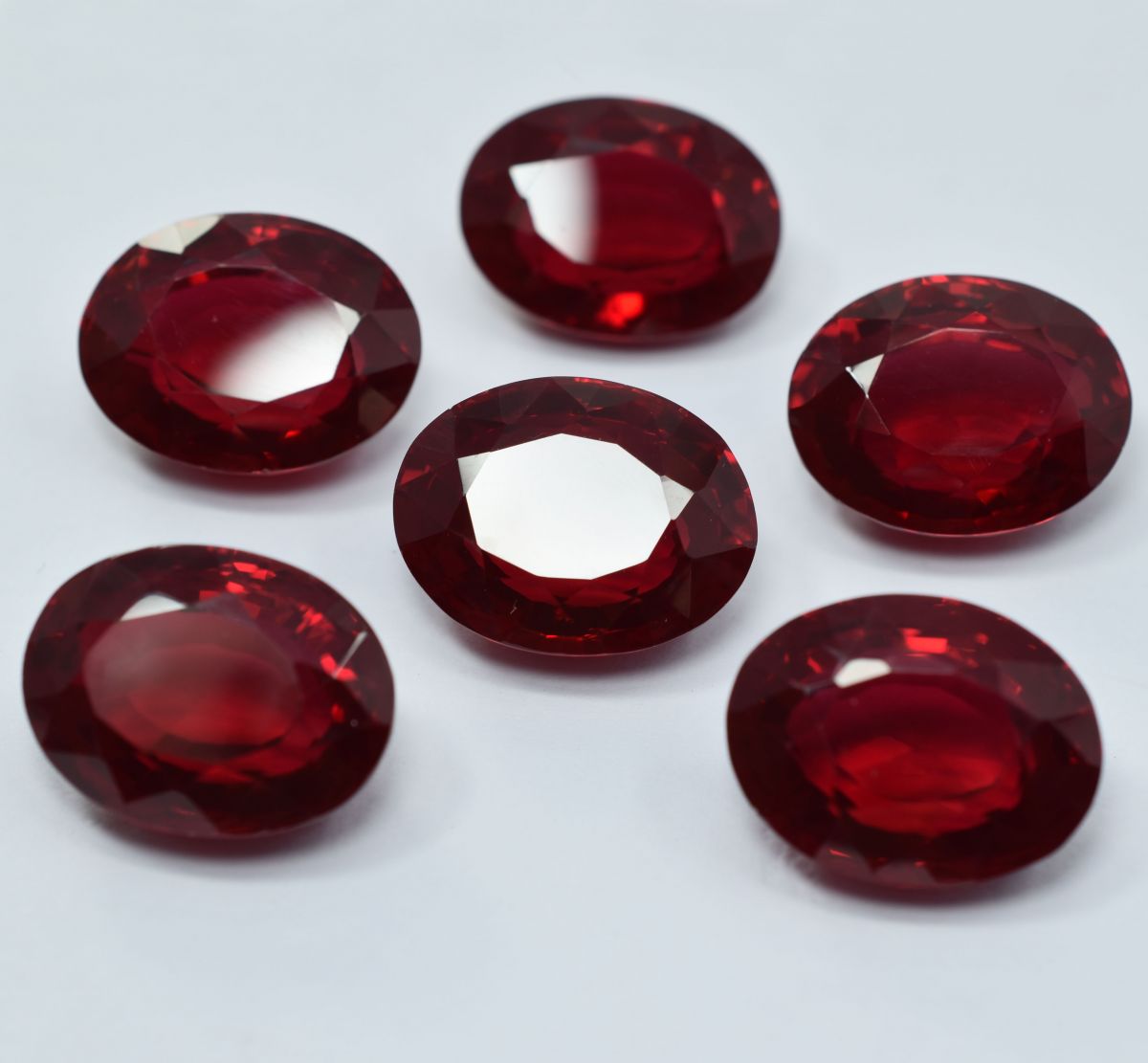 6 Pcs Natural 180 Ct Bloody Red Ruby Oval CERTIFIED Loose Gemstone Lot Huge Size