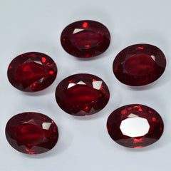 6 Pcs Natural 180 Ct Bloody Red Ruby Oval CERTIFIED Loose Gemstone Lot Huge Size