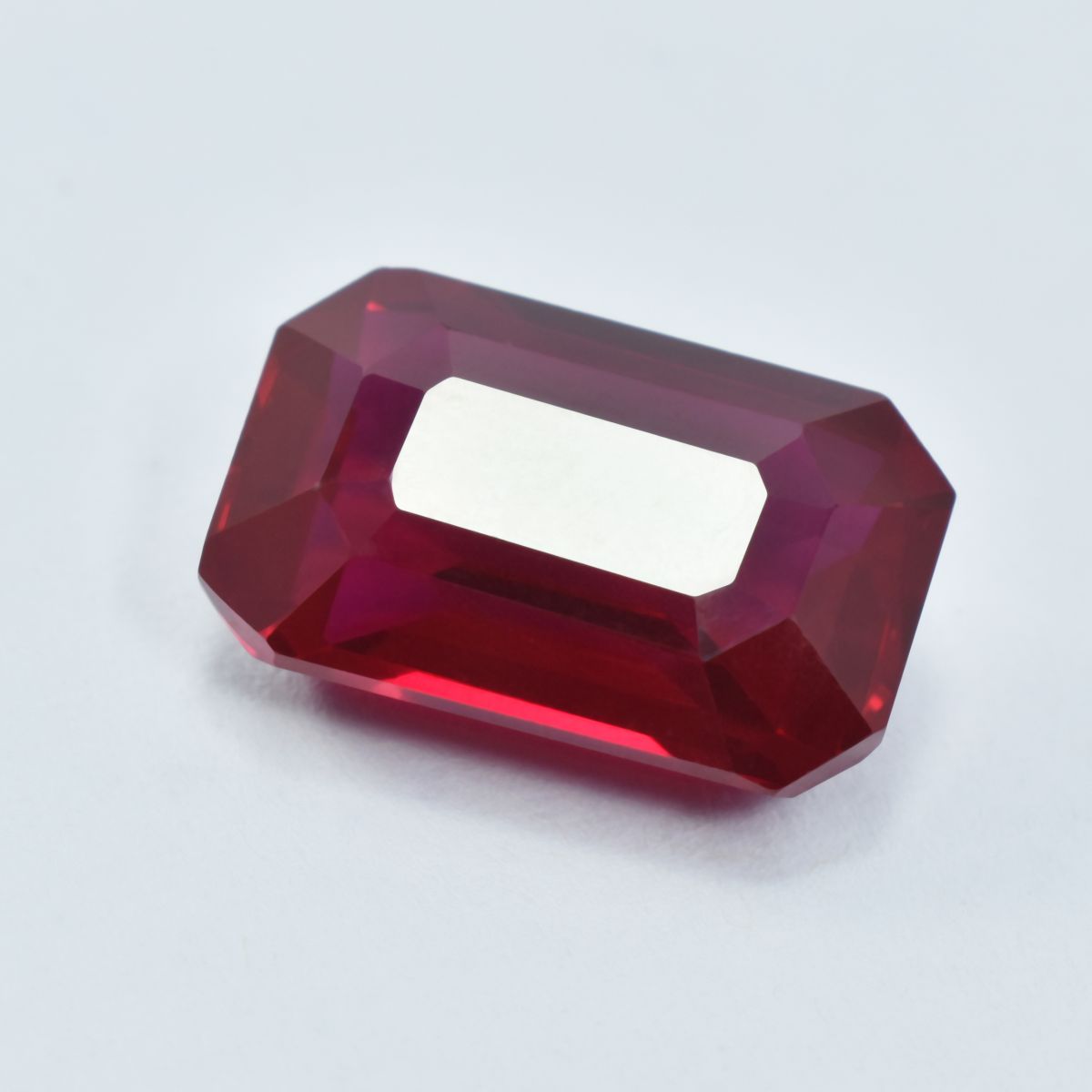 Flawless Red Ruby CERTIFIED 16.00 Ct Natural Loose Gemstone Unique Emerald Cut.