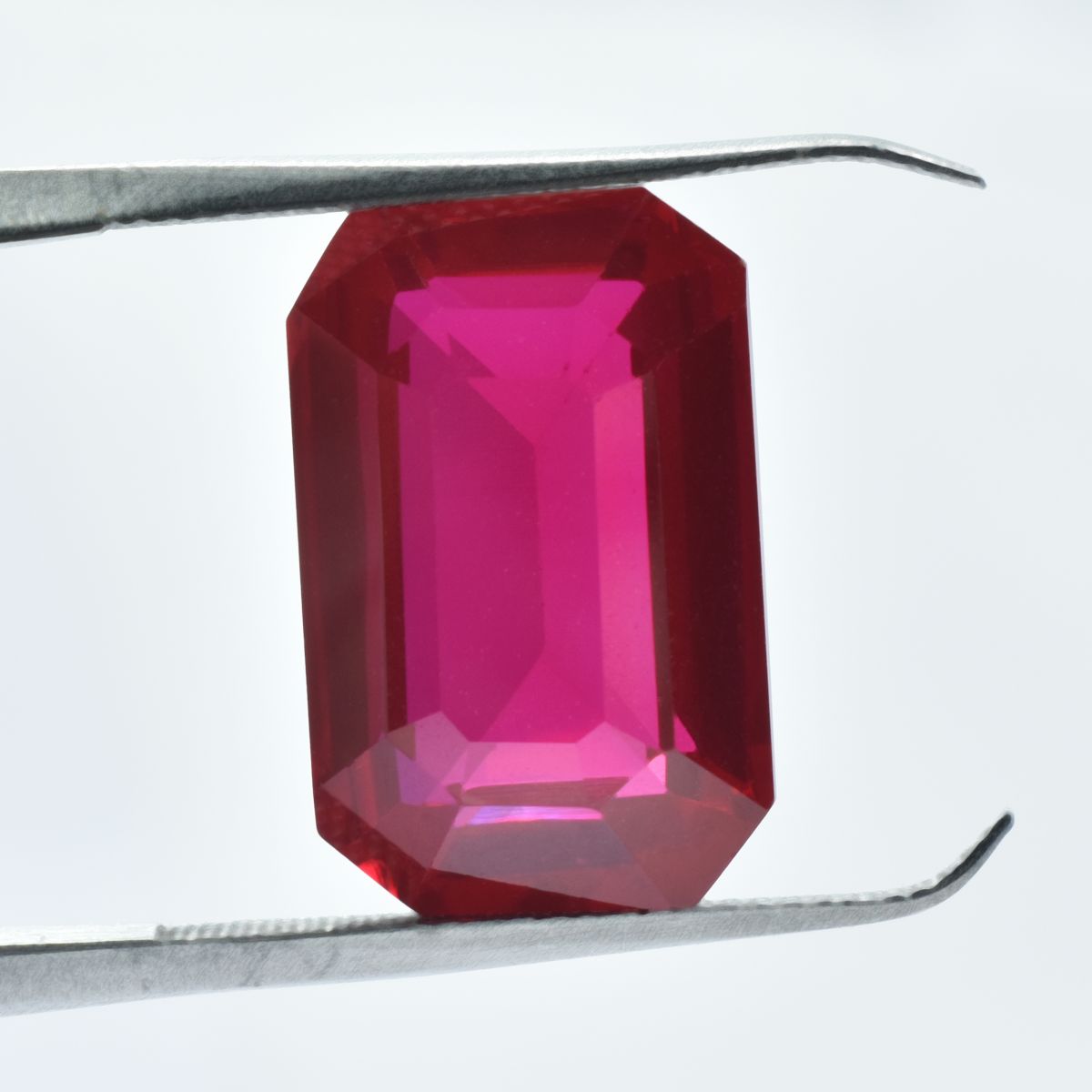 Flawless Red Ruby CERTIFIED 16.00 Ct Natural Loose Gemstone Unique Emerald Cut.