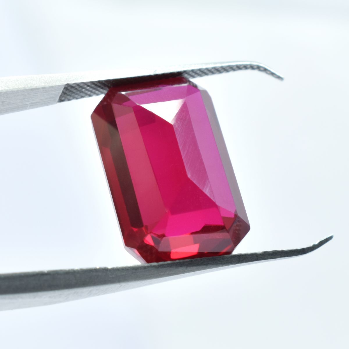 Flawless Red Ruby CERTIFIED 16.00 Ct Natural Loose Gemstone Unique Emerald Cut.