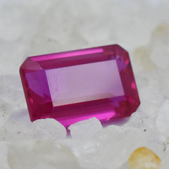 16.15 Ct Natural CERTIFIED Ruby Pink Emerald Cut Loose Gemstone Ring Size