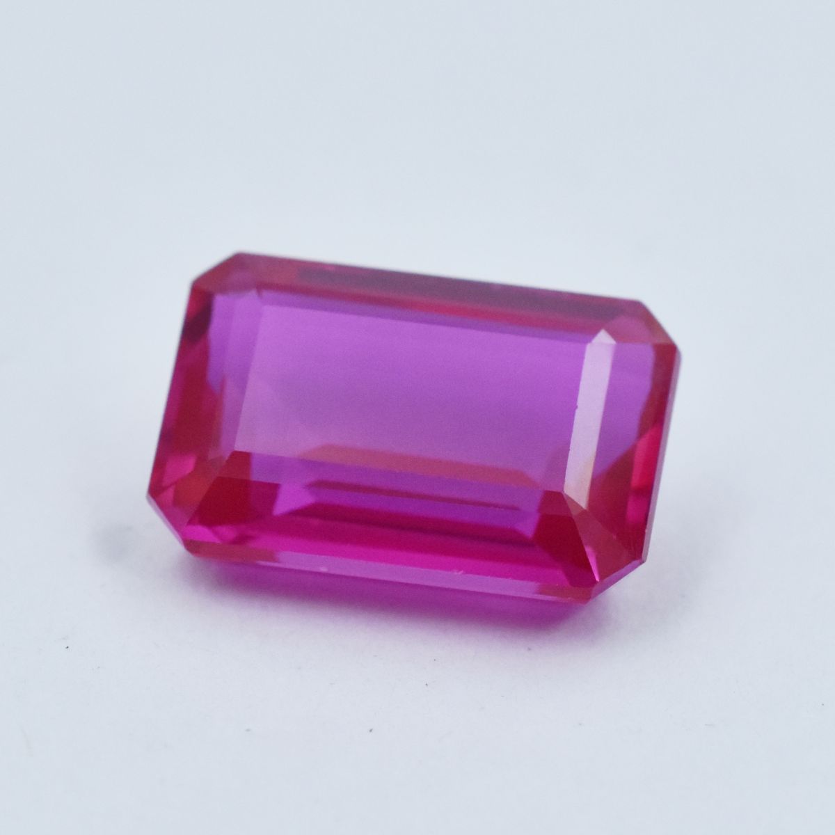 16.15 Ct Natural CERTIFIED Ruby Pink Emerald Cut Loose Gemstone Ring Size