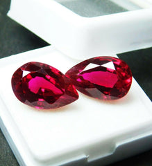 16 Carat Red Ruby Pear Cut Ring Size Natural Loose Gemstone CERTIFIED