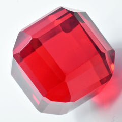 Cube AAA++ Cut Huge Size Lab-Created Red Ruby 47.05 Ct Loose Gemstone CERTIFIED