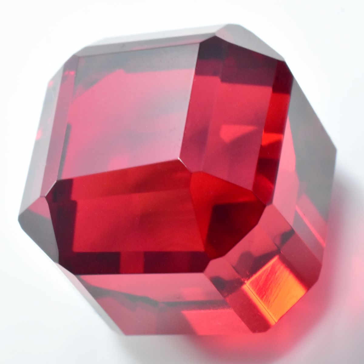 Cube AAA++ Cut Huge Size Lab-Created Red Ruby 47.05 Ct Loose Gemstone CERTIFIED