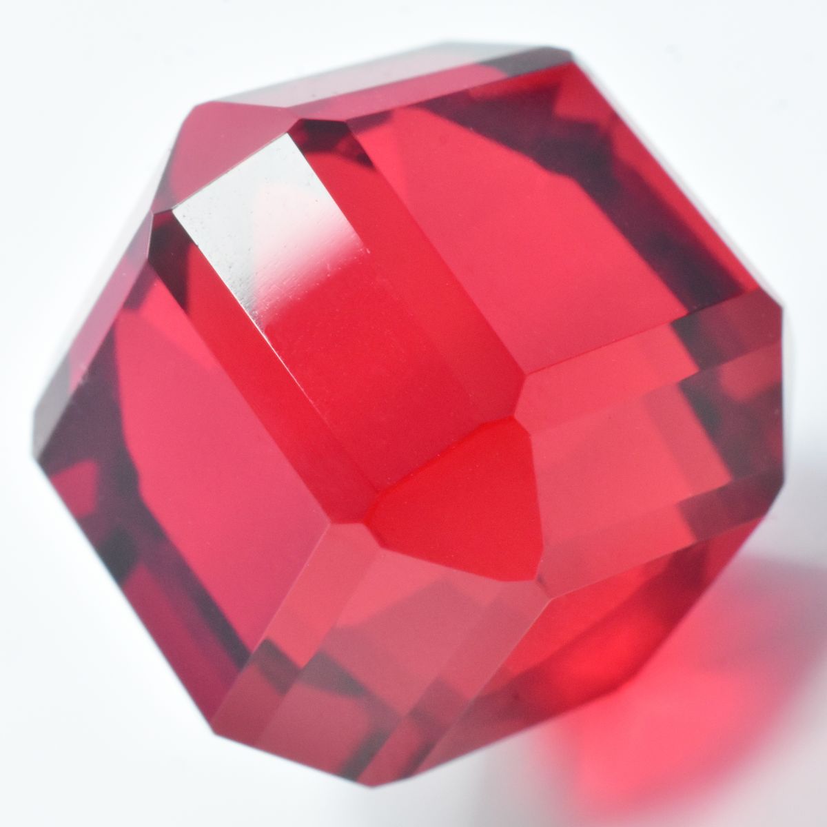 Cube AAA++ Cut Huge Size Lab-Created Red Ruby 47.05 Ct Loose Gemstone CERTIFIED