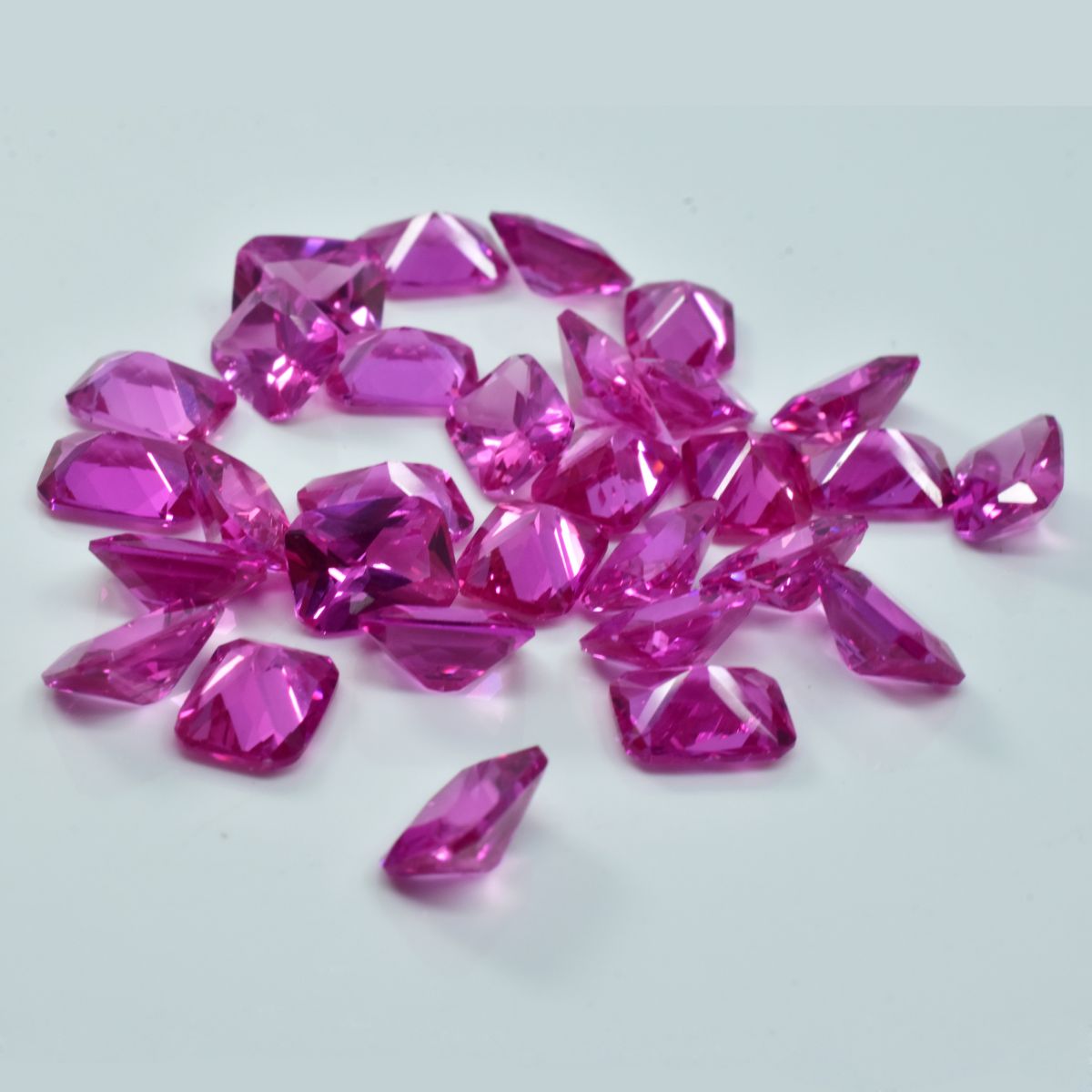 CERTIFIED Prince Cut Natural Untreated Emerald 24 Pcs Ruby Pink Gemstone 8x6 mm
