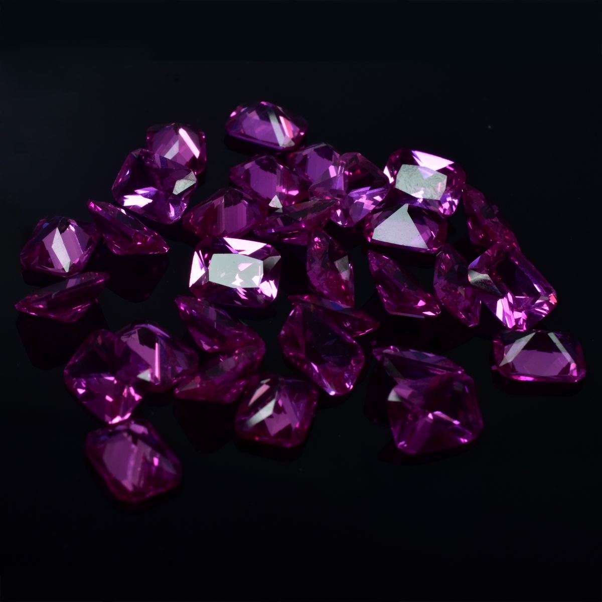 CERTIFIED Prince Cut Natural Untreated Emerald 24 Pcs Ruby Pink Gemstone 8x6 mm