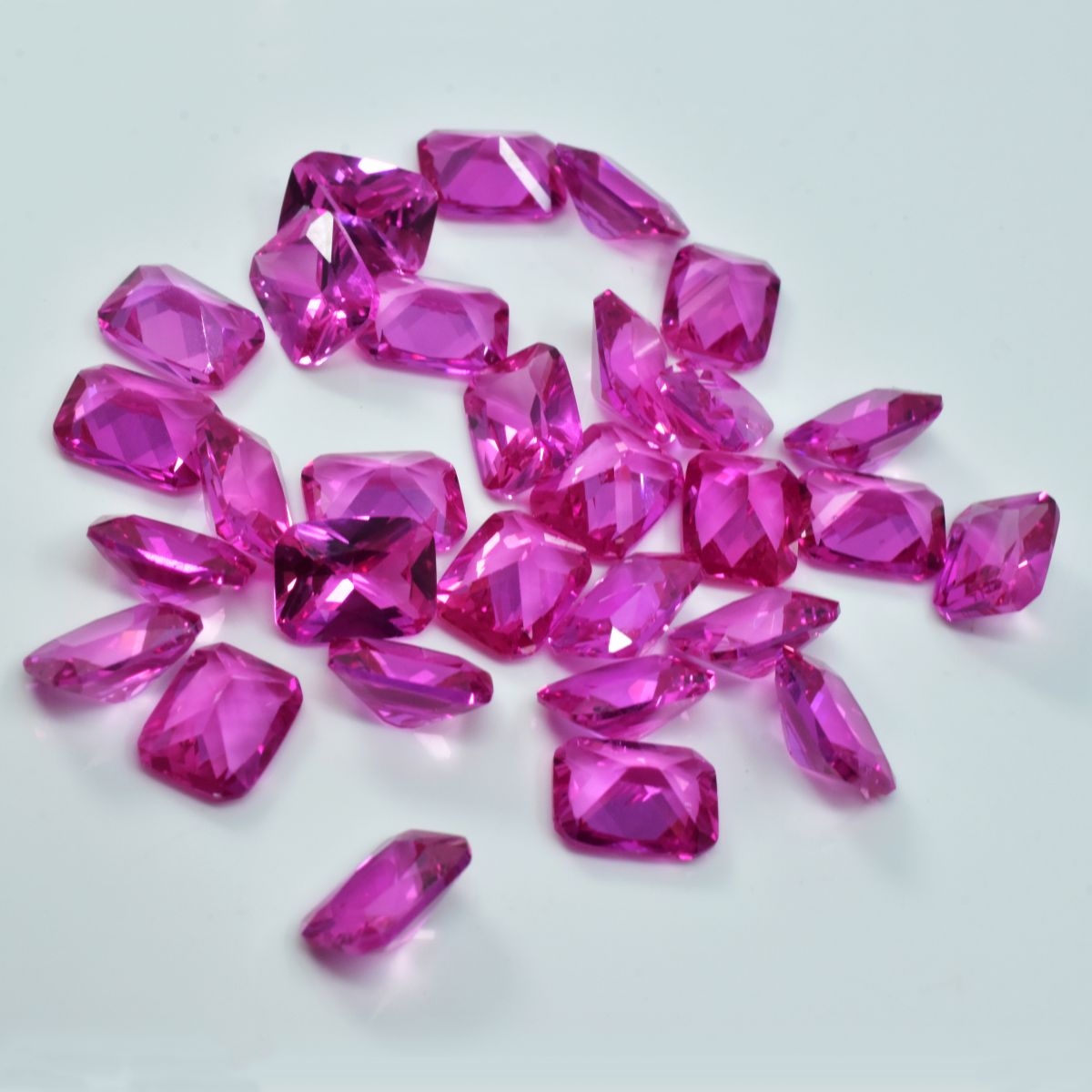CERTIFIED Prince Cut Natural Untreated Emerald 24 Pcs Ruby Pink Gemstone 8x6 mm