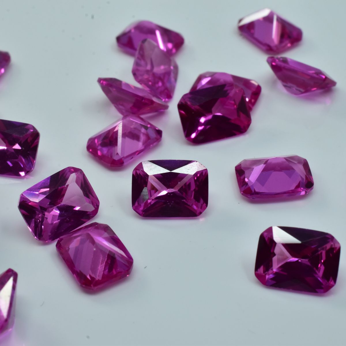 CERTIFIED Prince Cut Natural Untreated Emerald 24 Pcs Ruby Pink Gemstone 8x6 mm