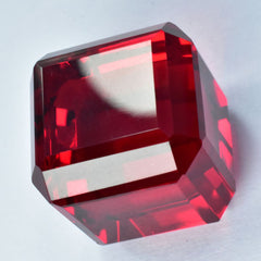 CERTIFIED Lab-Created Red Ruby 55.35 Carat Loose Gemstone Stunning Cube Cut