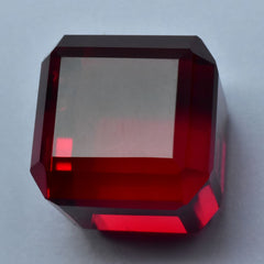 CERTIFIED Lab-Created Red Ruby 55.35 Carat Loose Gemstone Stunning Cube Cut