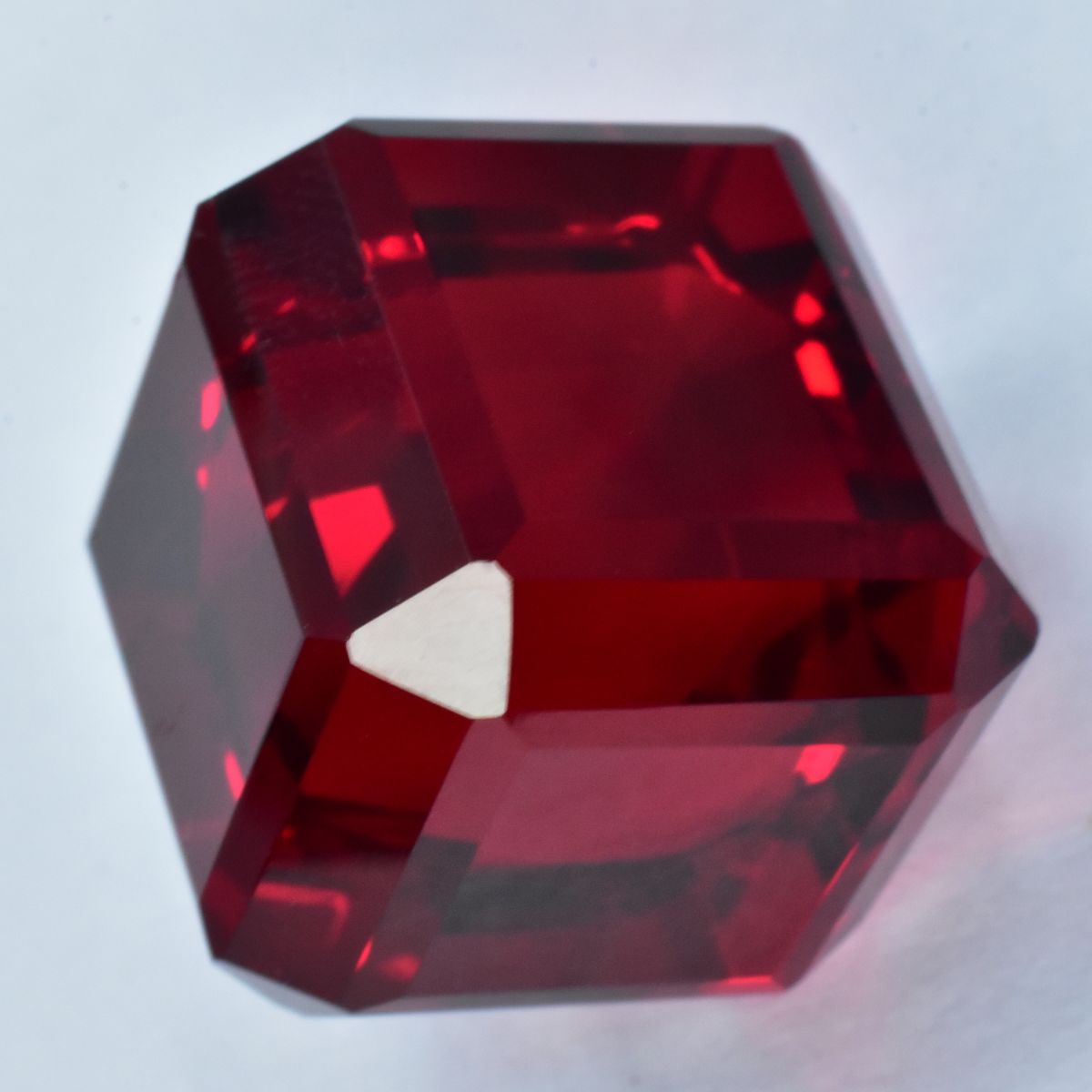 CERTIFIED Lab-Created Red Ruby 55.35 Carat Loose Gemstone Stunning Cube Cut