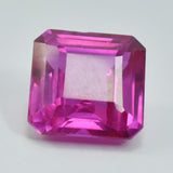 . Natural Pink Ruby 8.70 Ct Square Cut Gemstone on White Background - Certified Loose Ruby from Burma