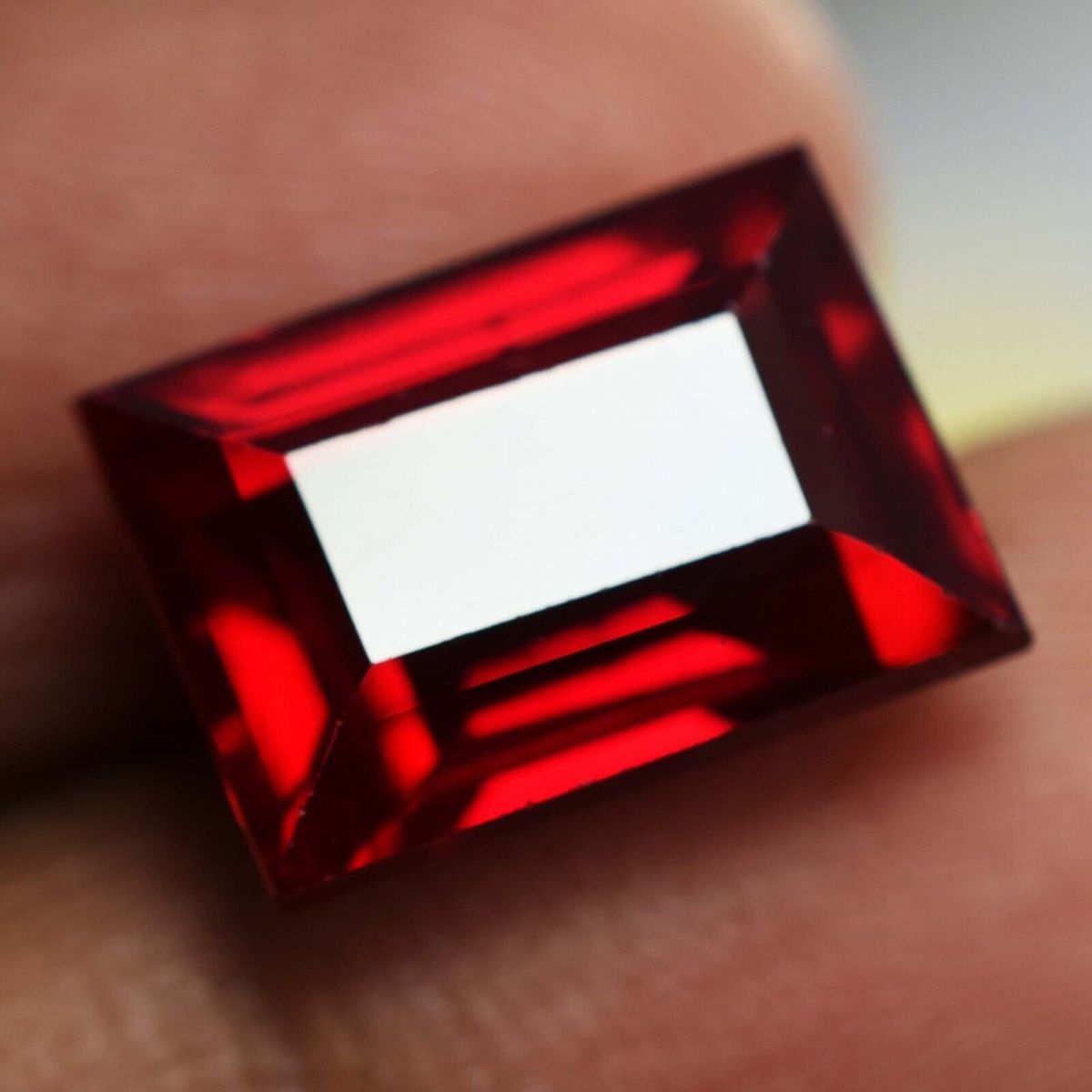 7.00 Ct Natural Rare Bloody Red Color Ruby Emerald Cut CERTIFIED Loose Gemstone.